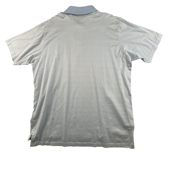 Peter Millar Polo Shirt Men's XXL Classic Fit Short Sleeve Golf Blue Stripe - Picture 2 of 10